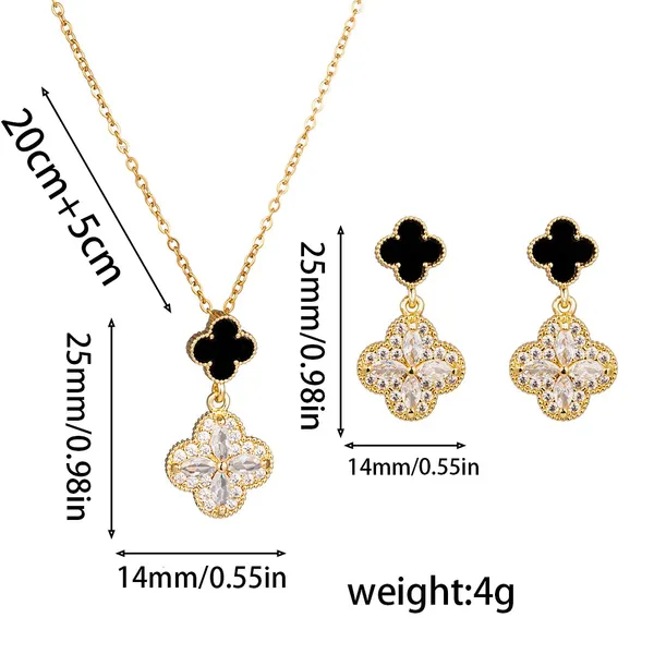 Gold_Dual_Clover_Pendants_For_Women